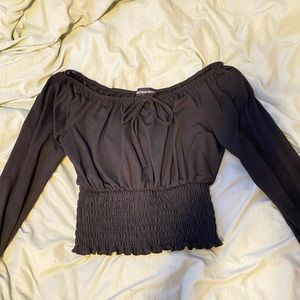 Black Off the Shoulder Long Sleeve